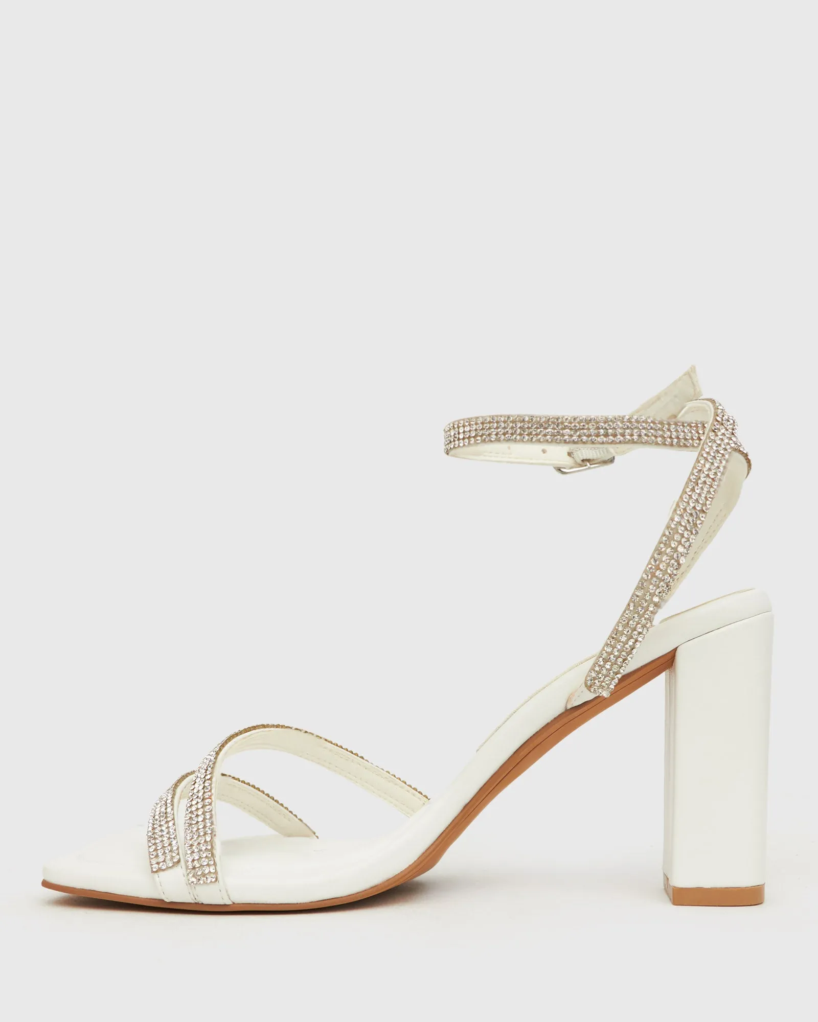 SHY Square Toe Diamante Dress Sandals