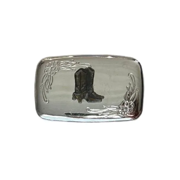 Silver Boots Belt Buckle