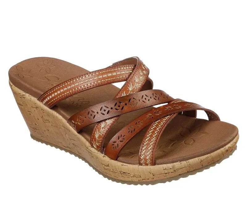 Skechers Womens Beverlee Tiger Posse Sandal Luggage