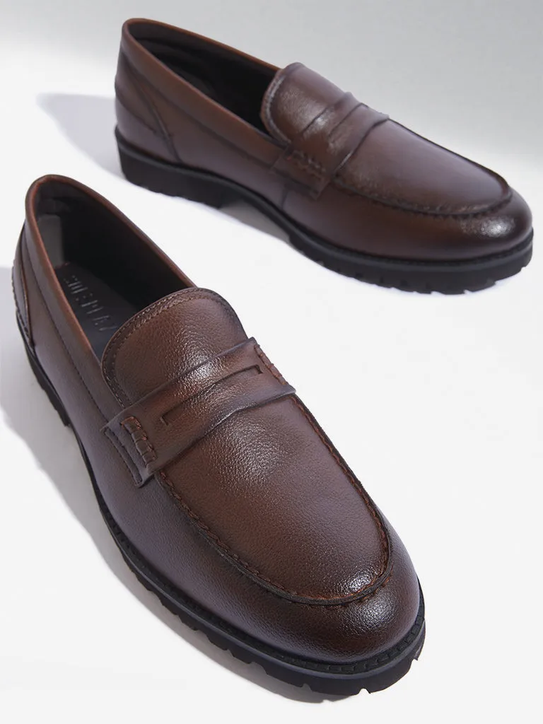 SOLEPLAY Dark Tan Penny Loafers