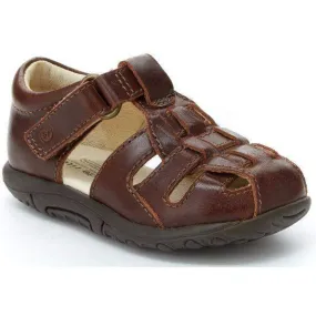 Stride Rite Boys Harper Brown Leather Sandals