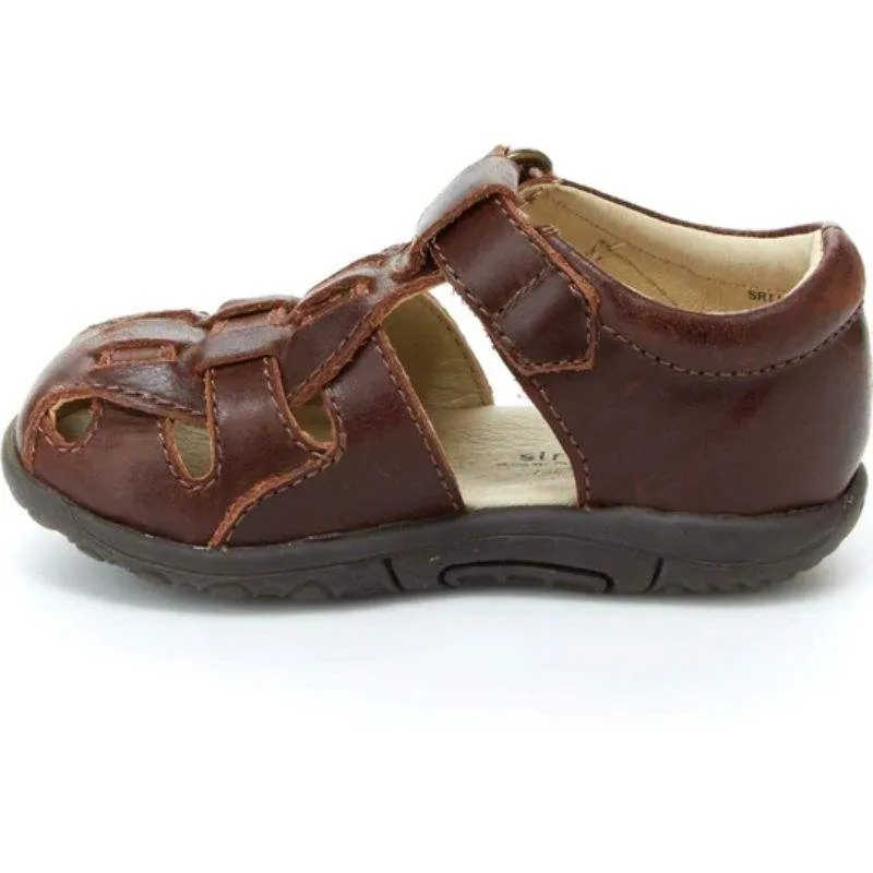 Stride Rite Boys Harper Brown Leather Sandals