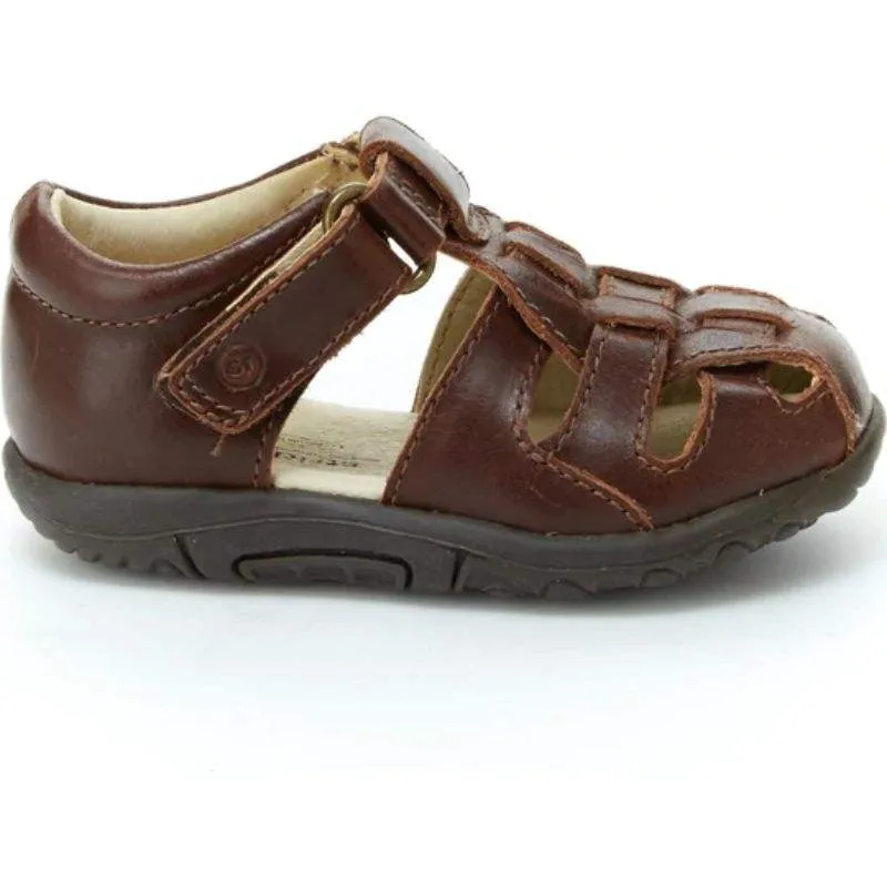 Stride Rite Boys Harper Brown Leather Sandals