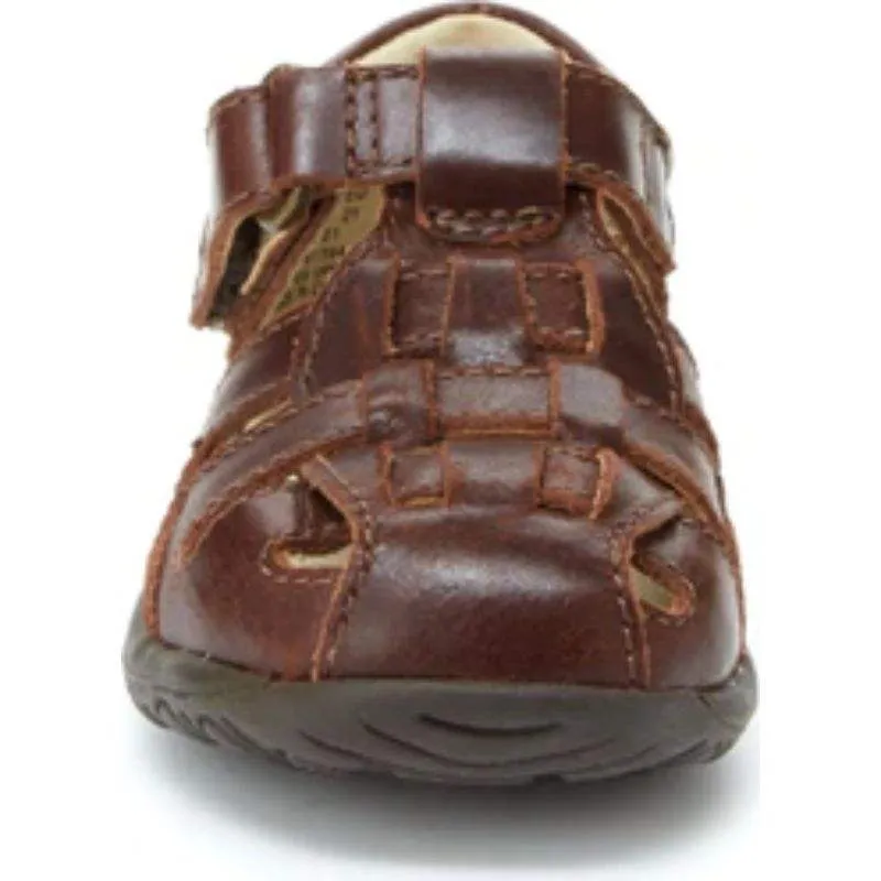 Stride Rite Boys Harper Brown Leather Sandals