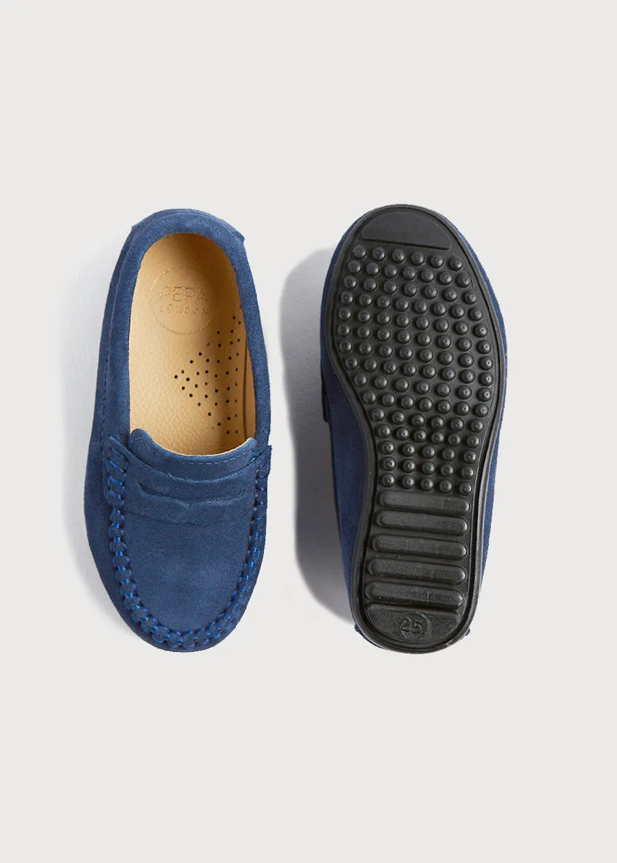 Suede Loafers in French Blue (25-34EU)