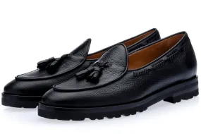 TANGERINE 8-T DEER BLACK BELGIAN LOAFERS