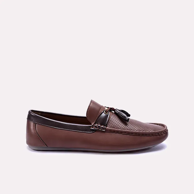 Thaddeus Brown Tassel Loafers 0130856