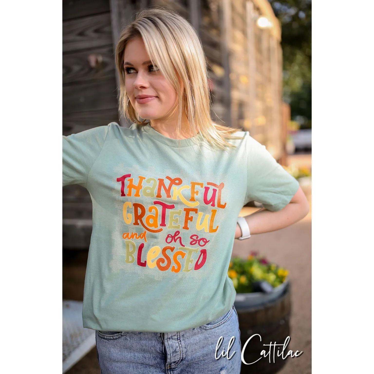 Thankful Grateful & oh so Blessed - Thanksgiving Tee