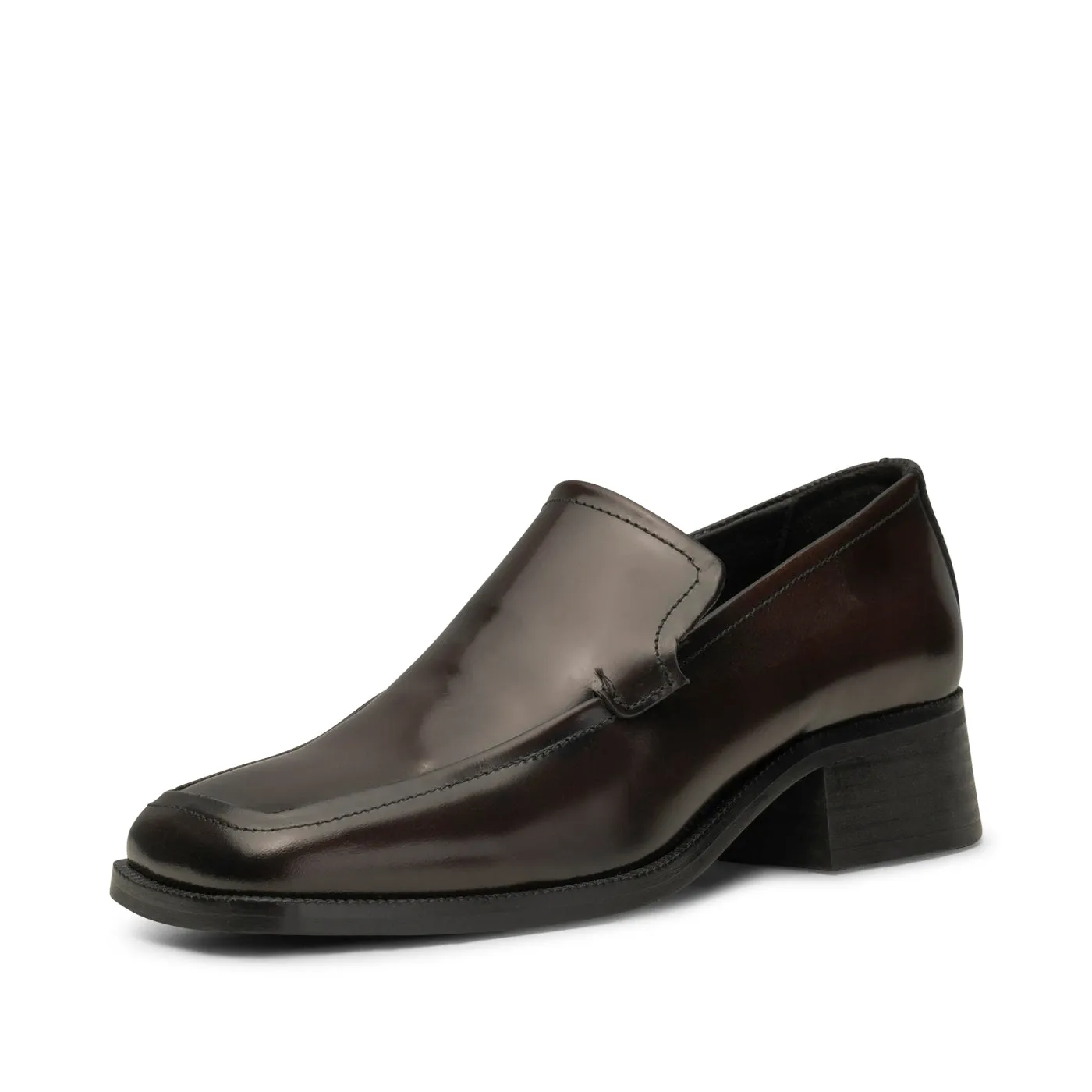 Ulla loafer læder - BROWN HIGH SHINE