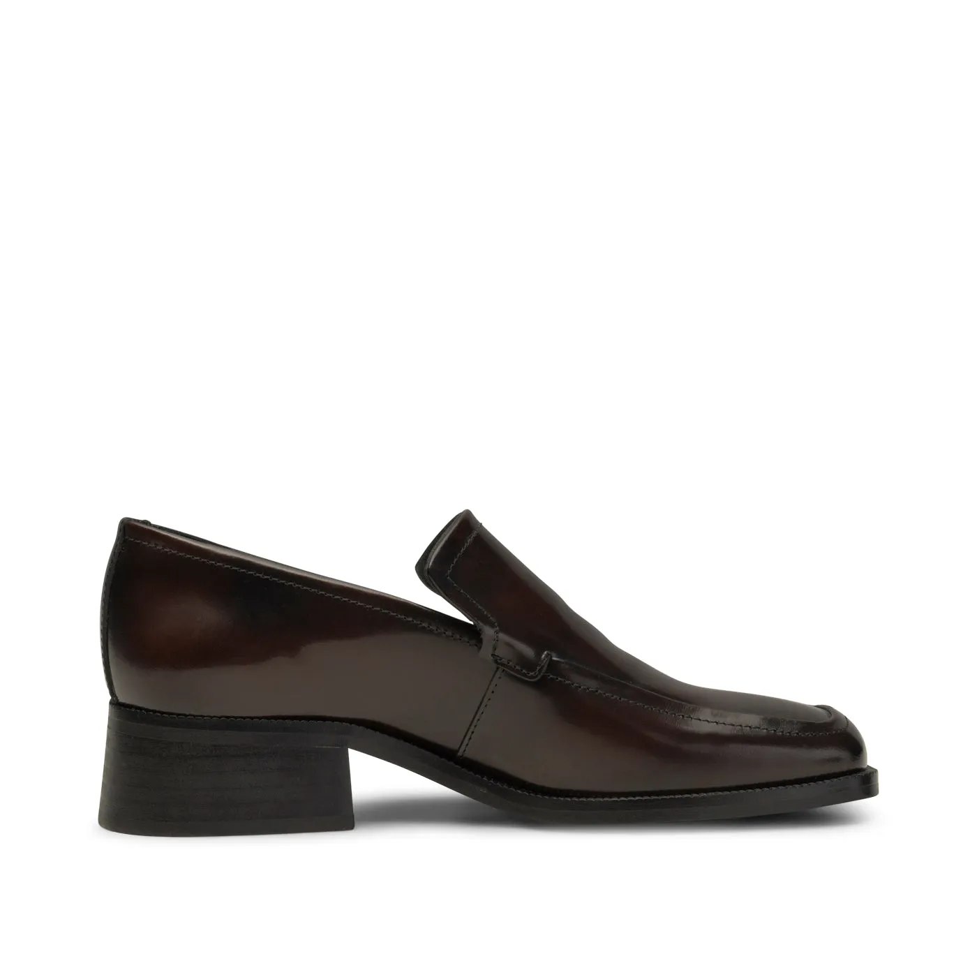 Ulla loafer læder - BROWN HIGH SHINE