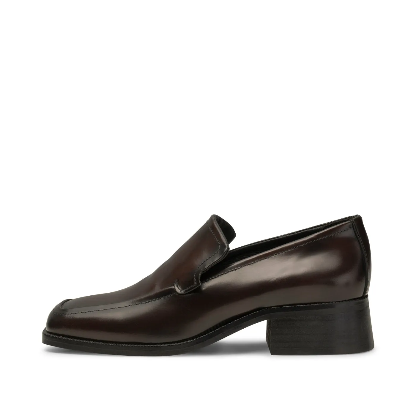 Ulla loafer læder - BROWN HIGH SHINE