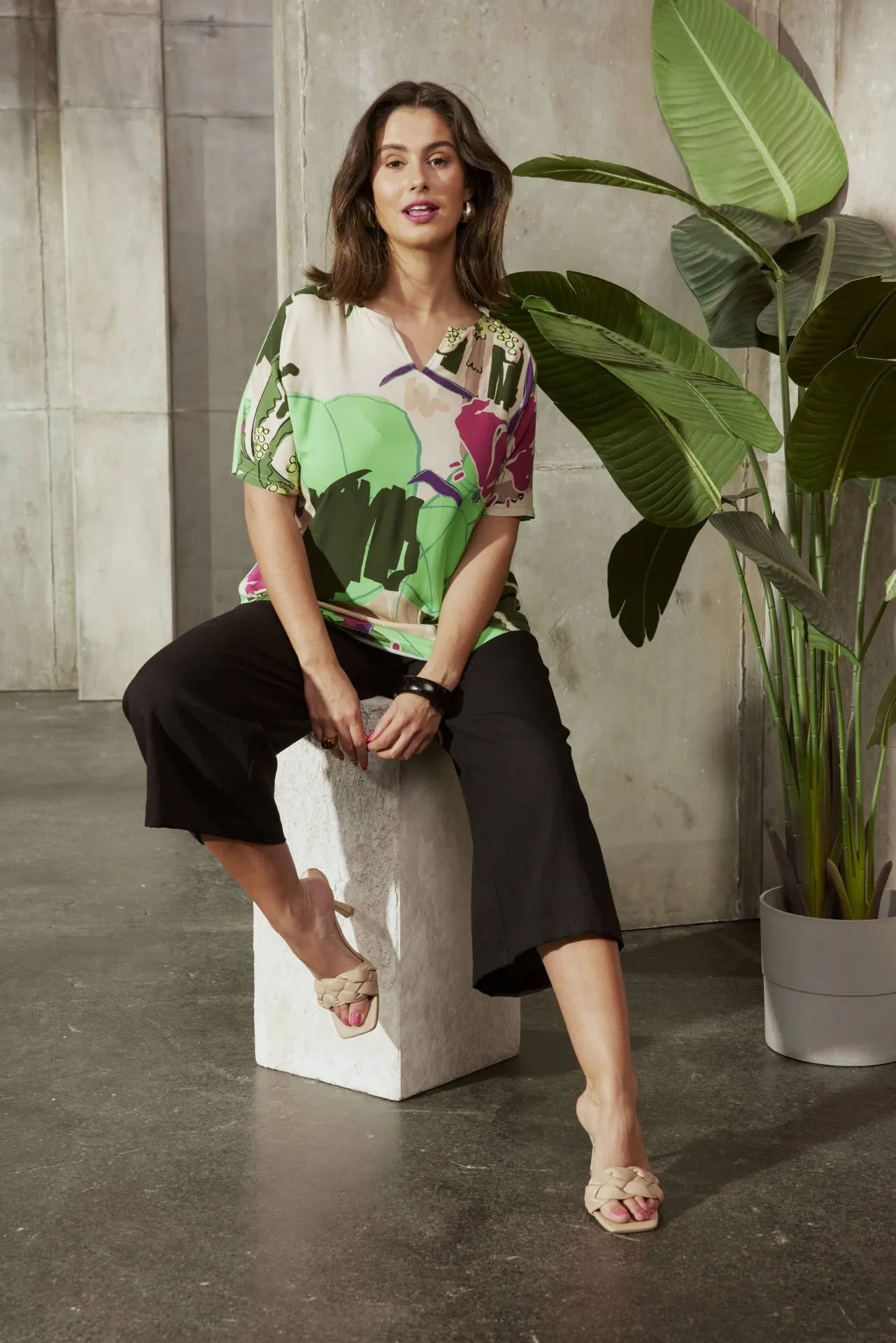 Ulla Popken Tropical Print Top