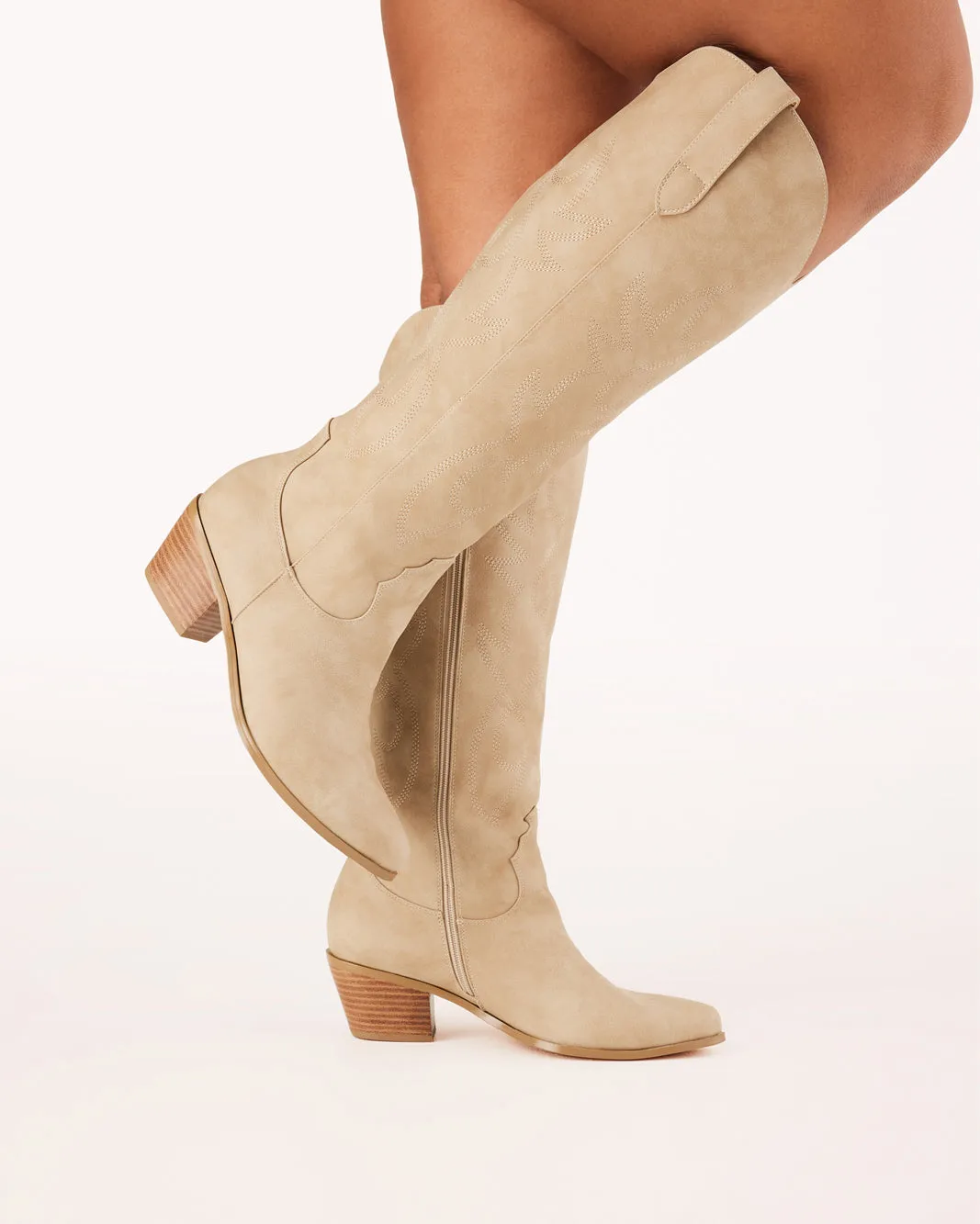 URSON EXTENDED CURVE - TAUPE NUBUCK