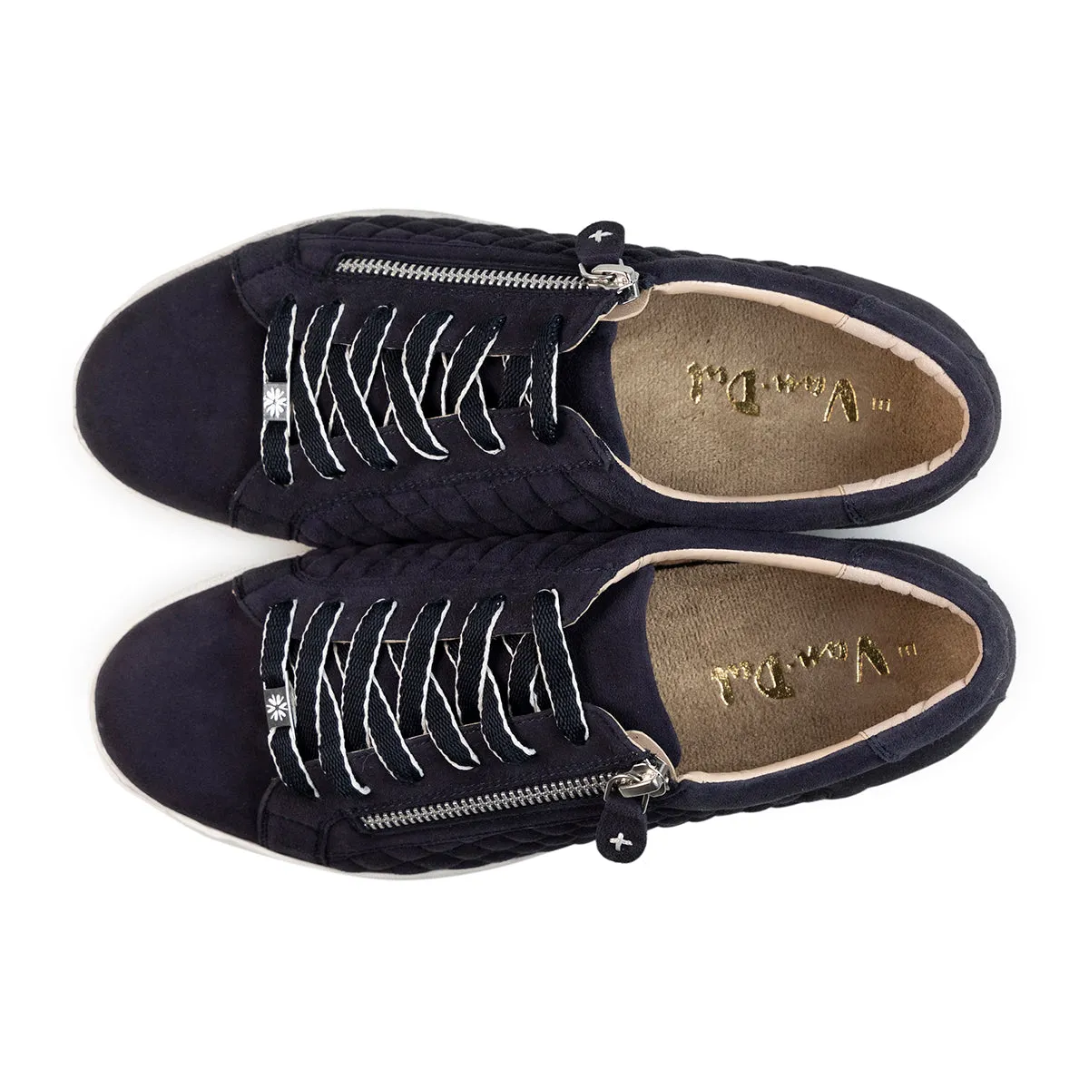 Van Dal Detroit II 3334 4102 Ladies Midnight Suede Zip & Lace Trainers