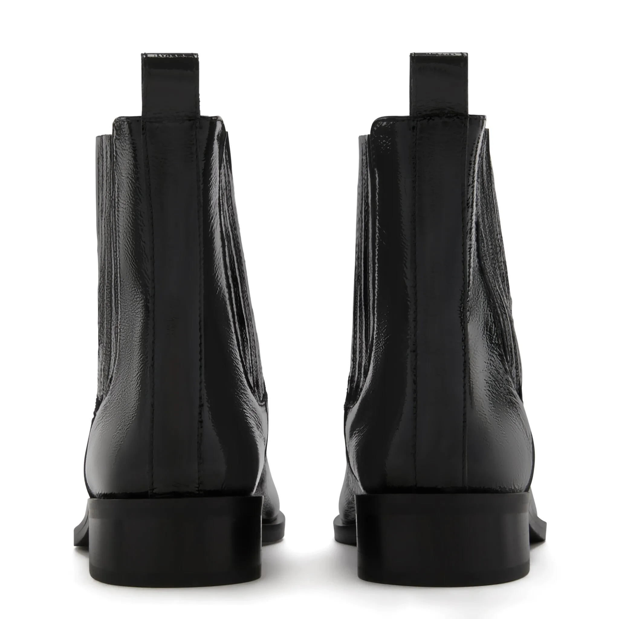 Vendôme Chey black patent leather calfskin leather chelsea boots