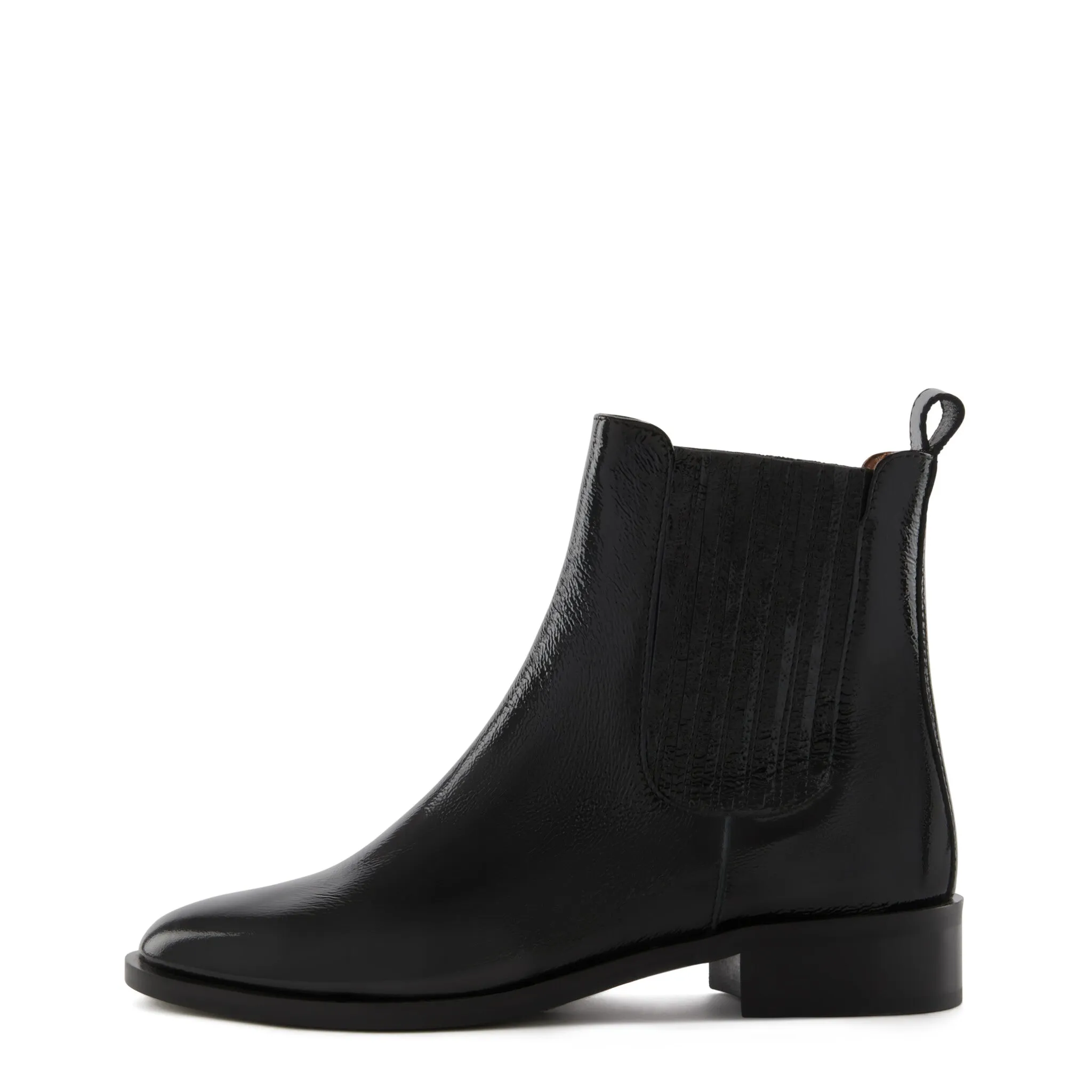 Vendôme Chey black patent leather calfskin leather chelsea boots