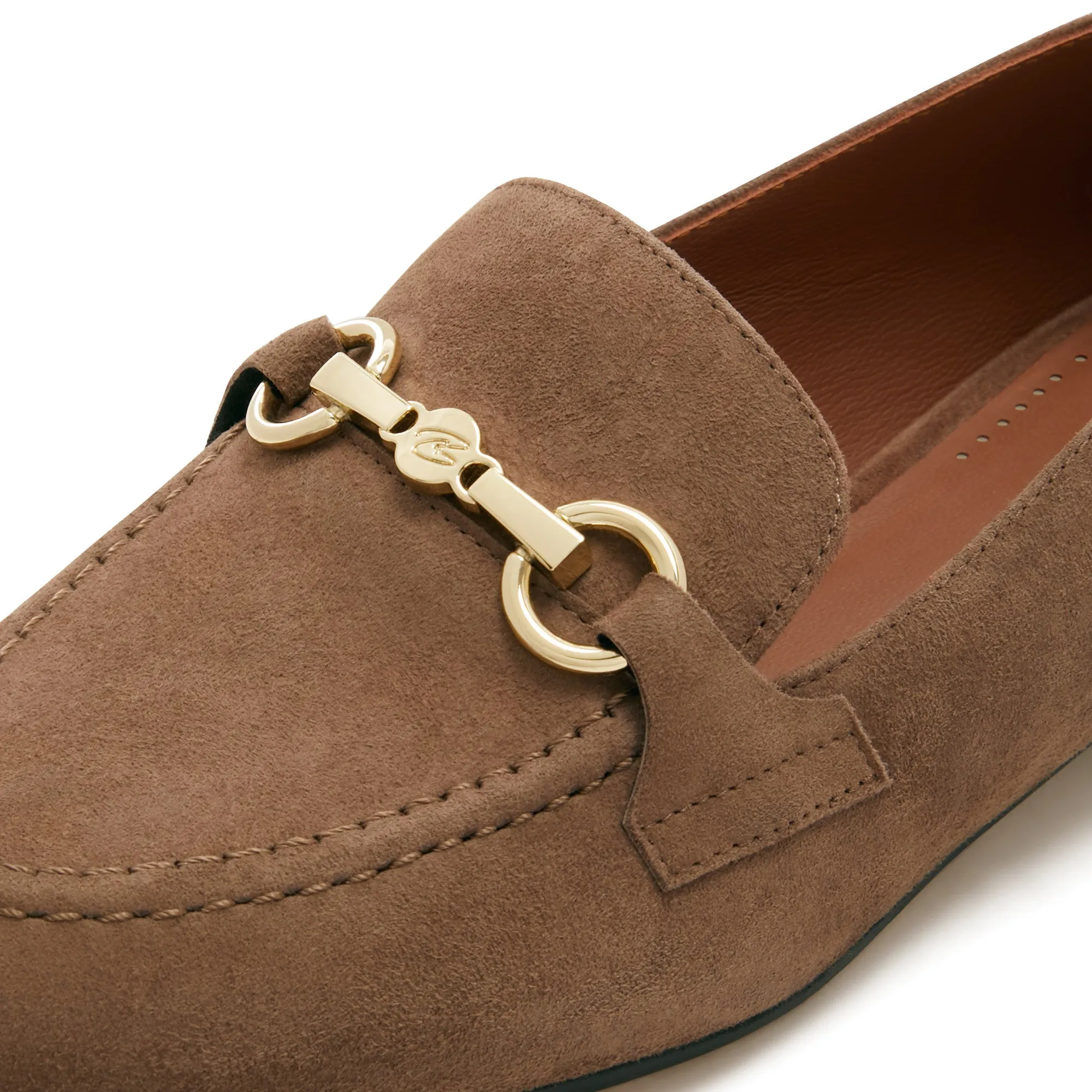 Vendôme Fleur taupe suede loafers