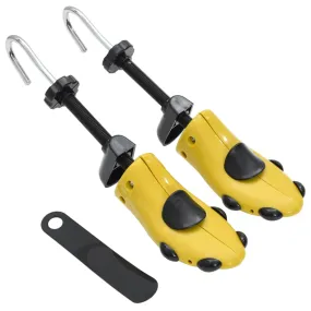 vidaXL Shoe Stretchers with Shoe Horn Yellow EU 41-46 Plastic