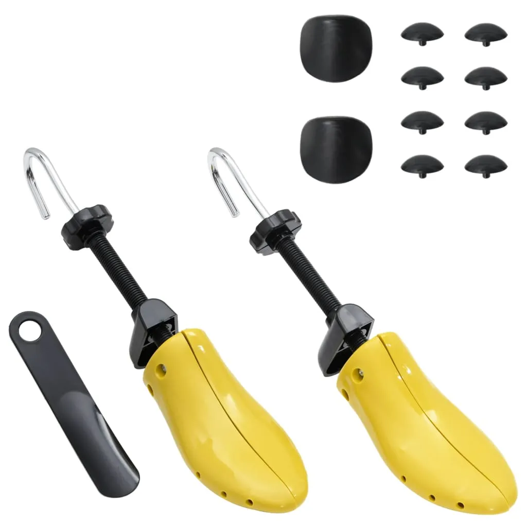 vidaXL Shoe Stretchers with Shoe Horn Yellow EU 41-46 Plastic