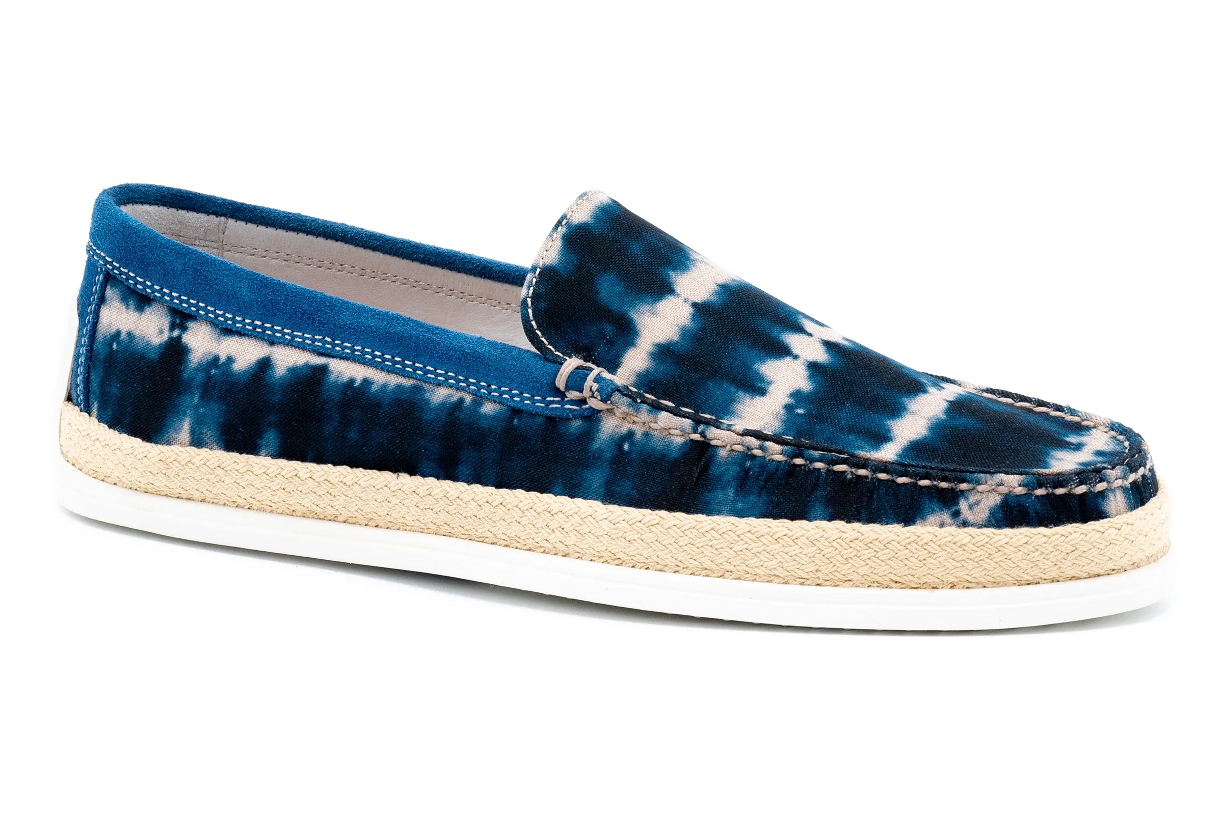 Watercolor Canvas Venetian Loafers - Beach Party Blue