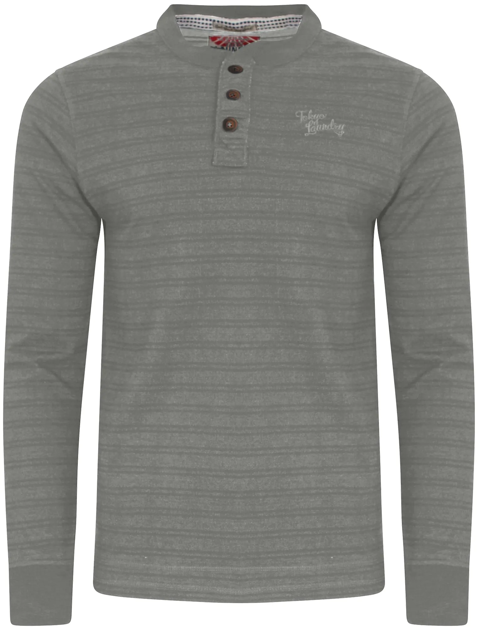 Winter Peak Henley Long Sleeve Top in Light Grey Marl - Tokyo Laundry