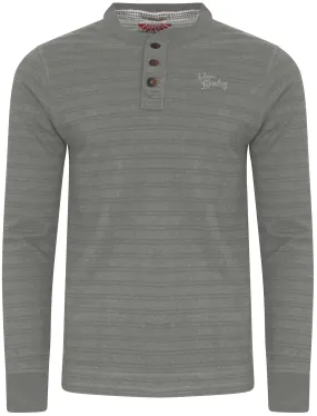 Winter Peak Henley Long Sleeve Top in Light Grey Marl - Tokyo Laundry