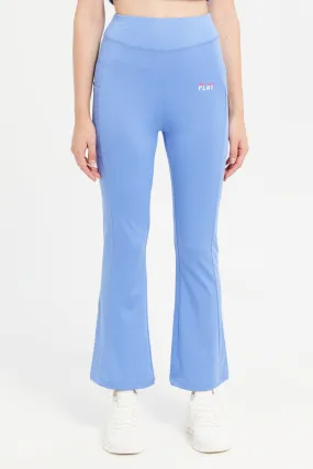 Women Blue Straight Leg Performance Pants