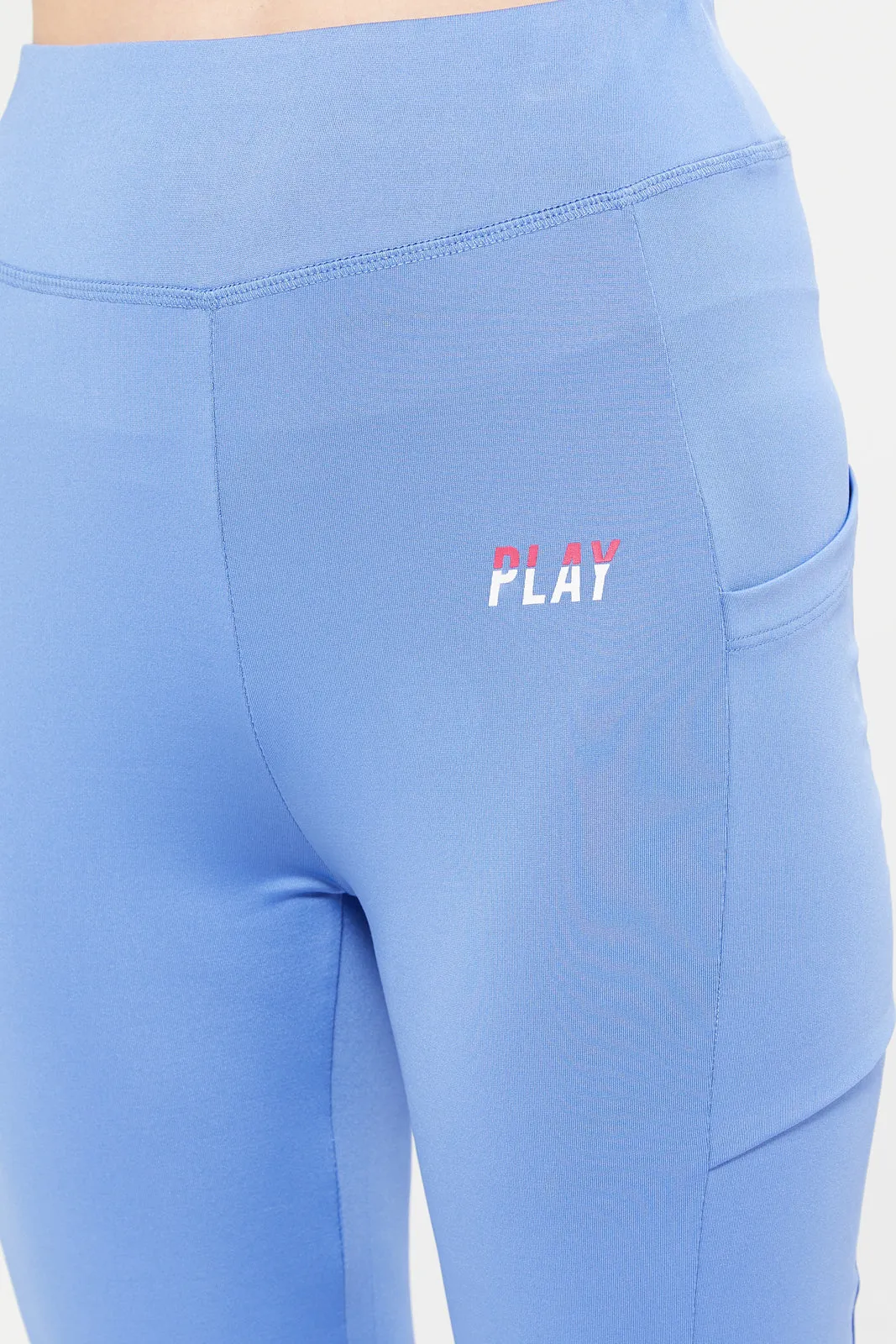 Women Blue Straight Leg Performance Pants