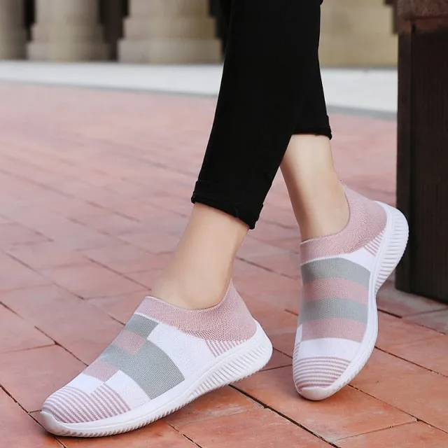 Women Lightweight Loafers, Tennis Casual Ladies Sneakers, Fashion Slip on Vulcanized Shoes