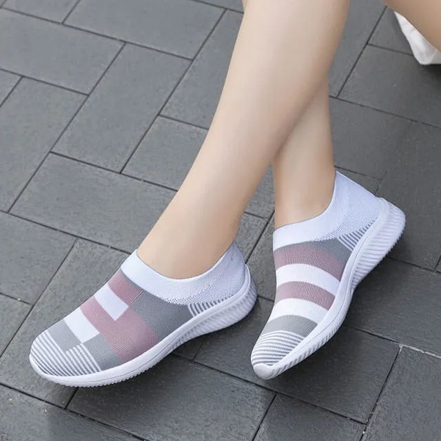 Women Lightweight Loafers, Tennis Casual Ladies Sneakers, Fashion Slip on Vulcanized Shoes