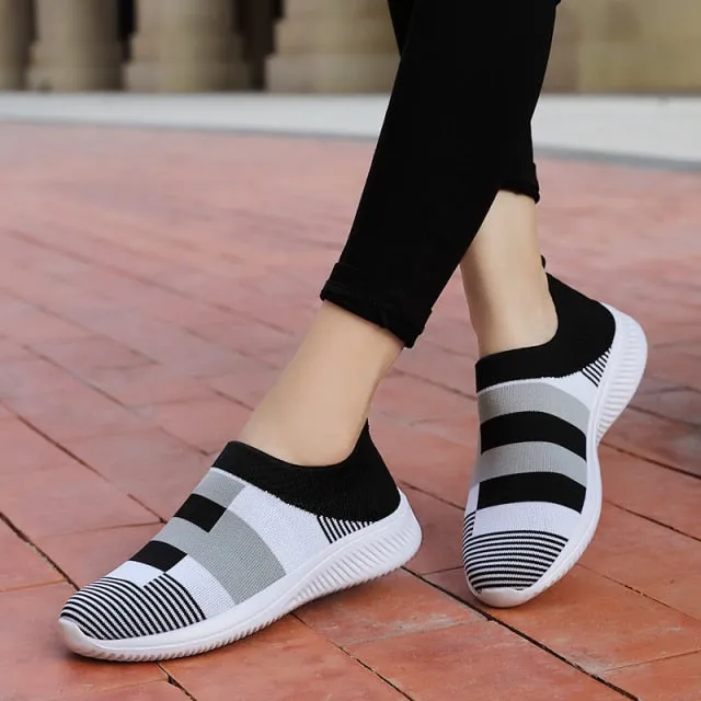 Women Lightweight Loafers, Tennis Casual Ladies Sneakers, Fashion Slip on Vulcanized Shoes