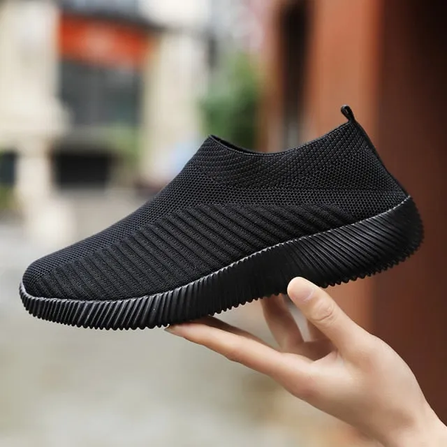 Women Lightweight Loafers, Tennis Casual Ladies Sneakers, Fashion Slip on Vulcanized Shoes