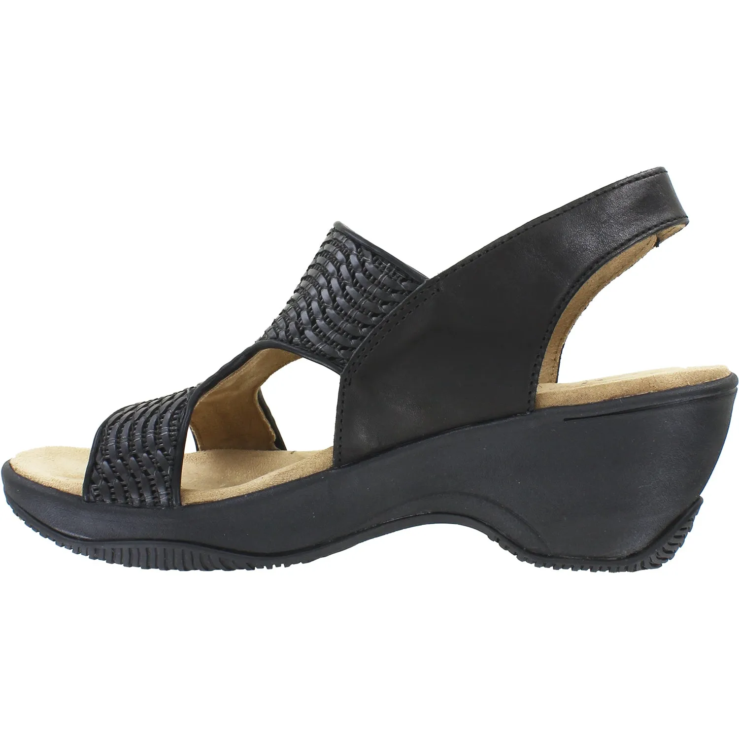 Women's Halsa Coral Black Woven Leather