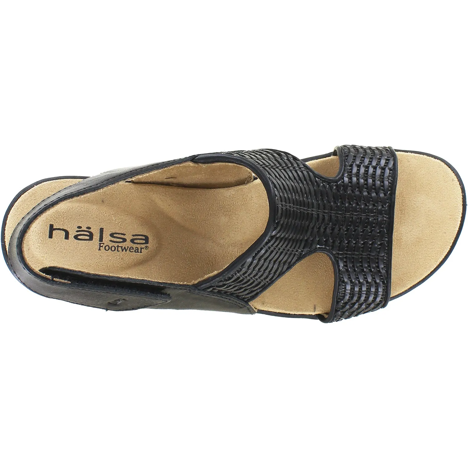 Women's Halsa Coral Black Woven Leather