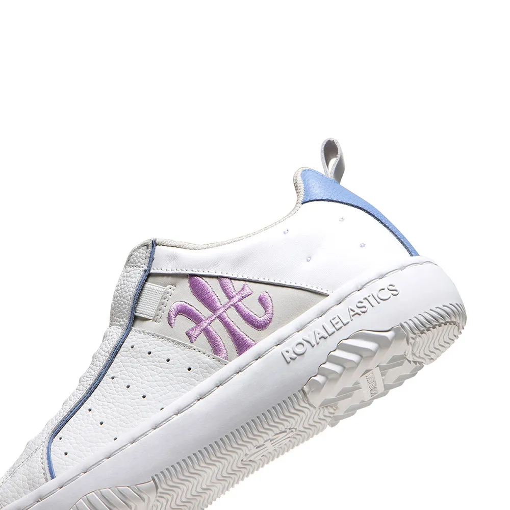 Women's Icon 2.0 White Pink Blue Logo Leather Sneakers 96541-056