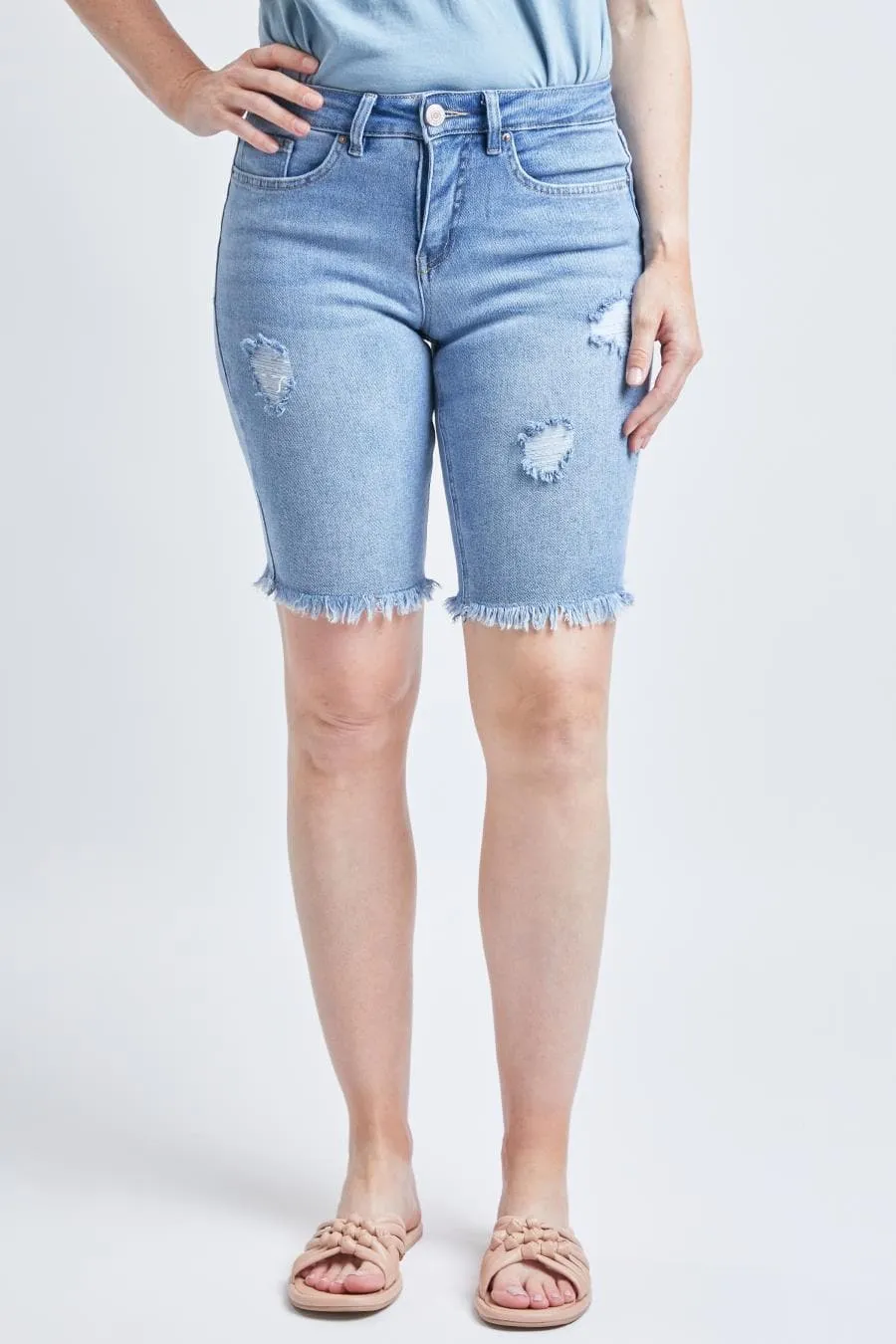 Women's Vintage Dream Bermuda Shorts With Frayed Hem