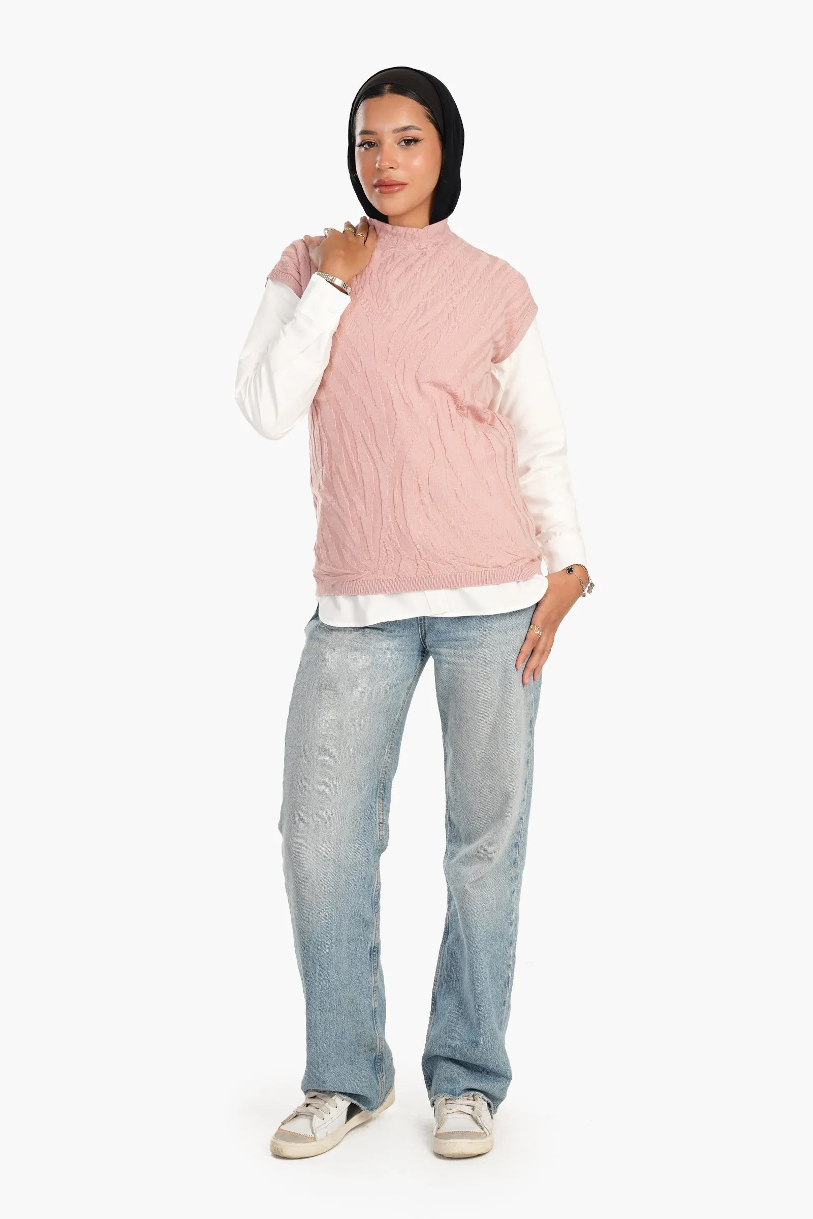 Wool Cape Sleeves Pullover