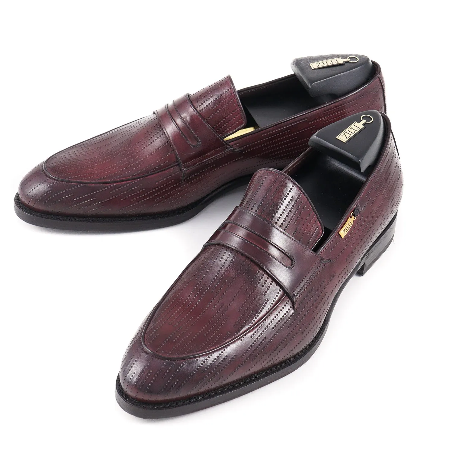 Zilli Burgundy Calf Leather Loafers