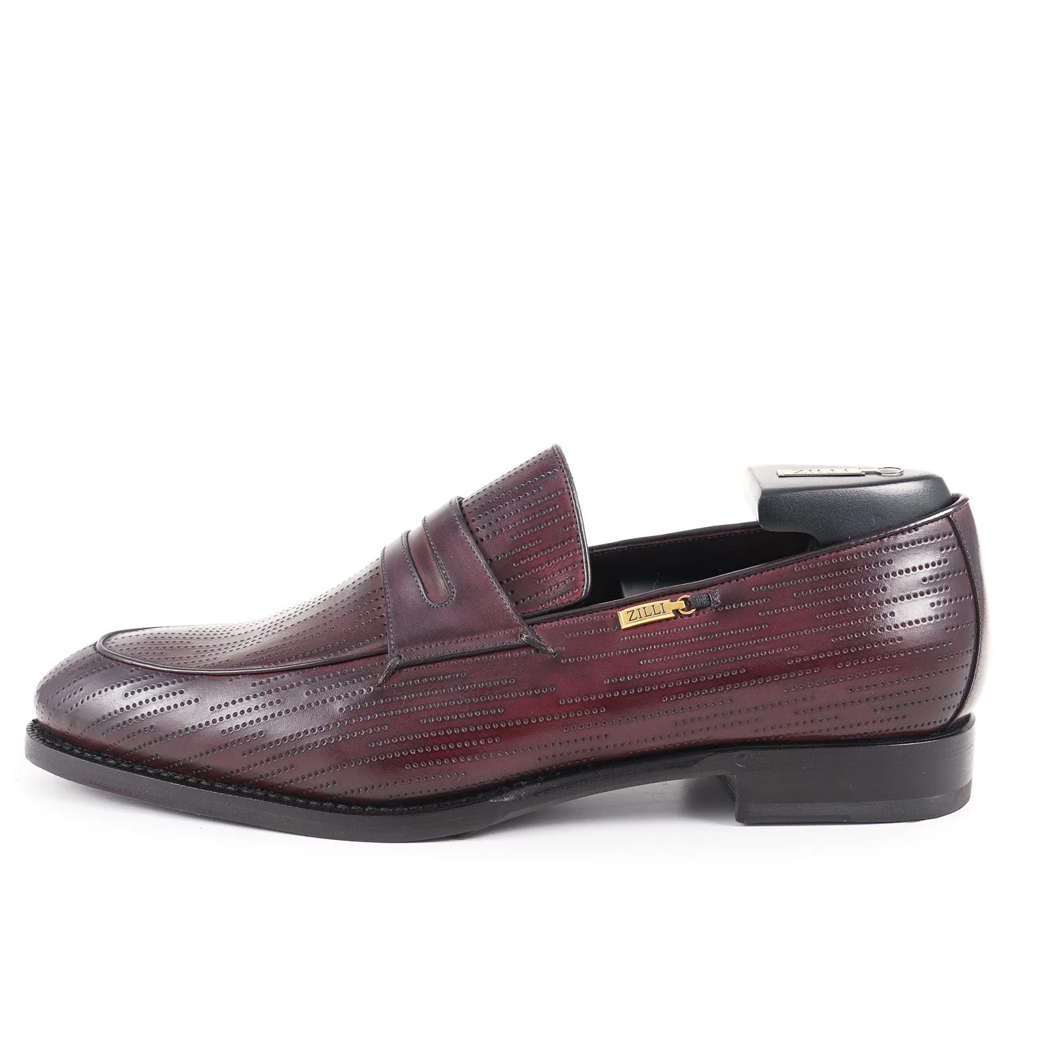 Zilli Burgundy Calf Leather Loafers