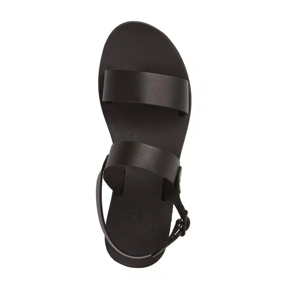 Ziv - Leather Double Strap Sandal | Black